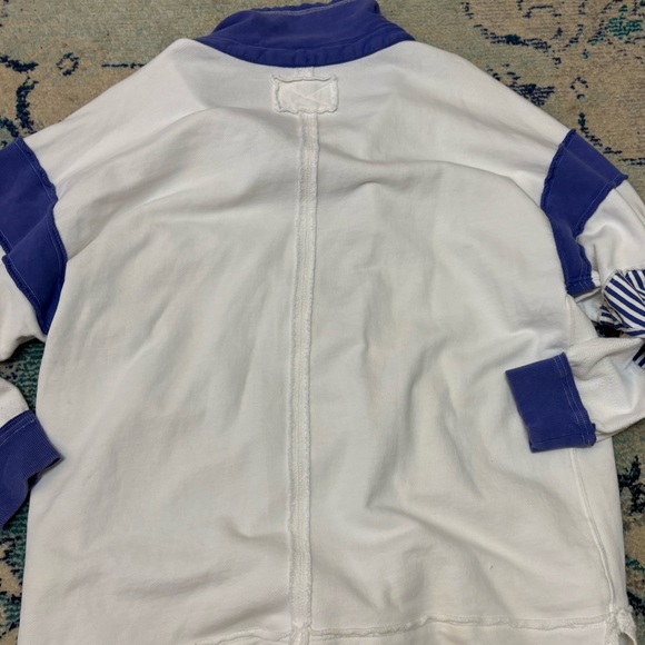 Free People Clean Prep Polo Viral Stripe Sweatshirt Large - Picture 2 of 3